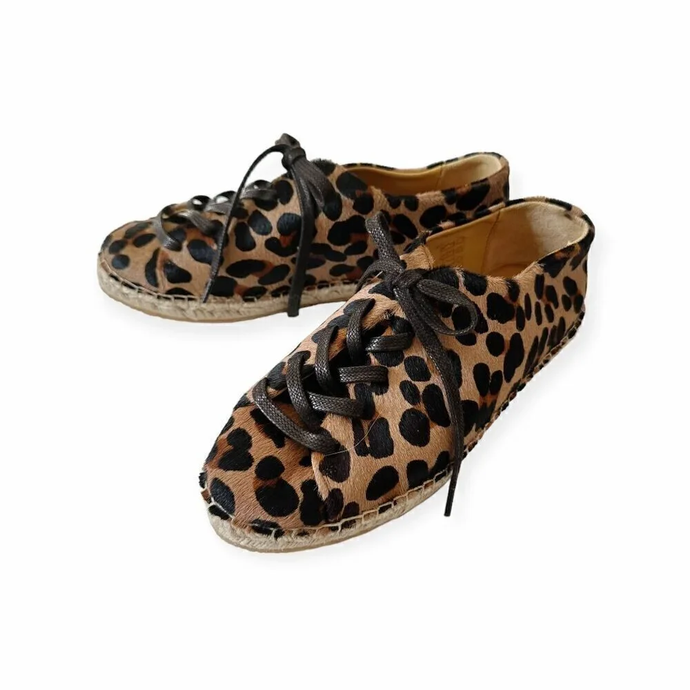 Sezane Julie Espadrilles Sneakers in animal print pony hair Size 38EU/FR